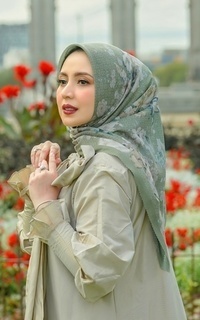 Hijab Motif Blume Voile Square - Dill