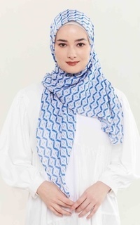 Hijab Motif Nadjani Monogram Scarf Blue
