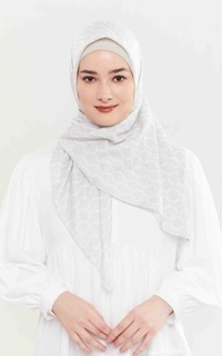 Hijab Motif Nadjani Monogram Scarf Ivory