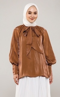 Blouse Marie Tie Blouse - Tan