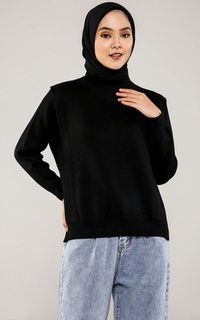 Blus Hannah Knit Top - Black