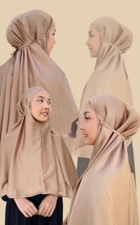 Hijab Instan Bergo Khimar textured crinkle silk