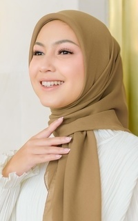 Plain Scarf Polly Cotton (Hijab Bella Square) Dark Mustard-645308