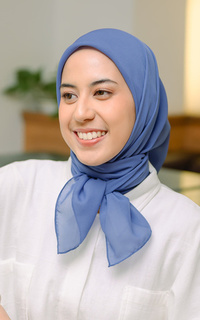 Plain Scarf Polly Cotton (Hijab Bella Square) Denim-645336