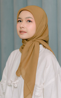Plain Scarf Polly Cotton (Hijab Bella Square) Tan-645337