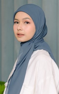 Plain Scarf Polly Cotton (Hijab Bella Square) Medium Blue-645341