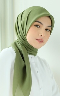 Plain Scarf Polly Cotton (Hijab Bella Square) Olive-645466