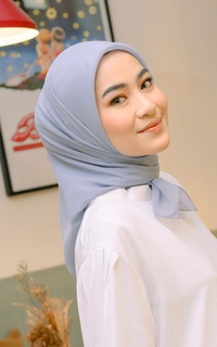 Plain Scarf Polly Cotton (Hijab Bella Square) Blue Ice-645468