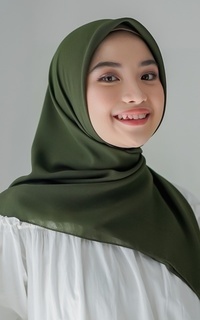 Plain Scarf Polly Cotton (Hijab Bella Square) Army-645478