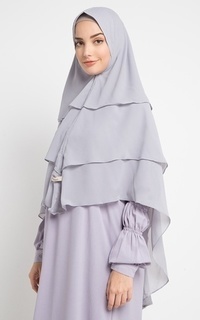 Hijab Instan Atalia Khimar Hijab Instan - Grey ZRN