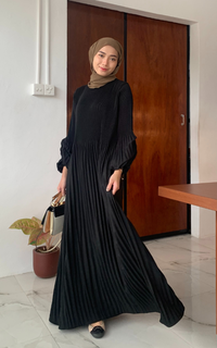 Gamis Alunicorn - Naomi Dress Black - Dress Wanita