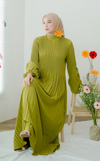 Long Dress Alunicorn - Naomi Dress Jasmine Green - Dress Wanita