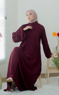 Gamis Alunicorn - Naomi Dress Ruby Wine - Dress Wanita