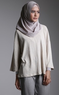 Blus Aliyya Top - Cream ZRN