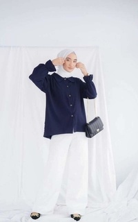 Kemeja Liza Basic Shirt Navy