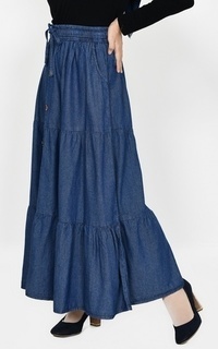 Rok Long Skirt Denim Askia Dark Blue-646704