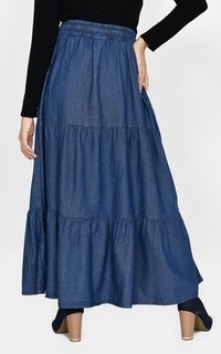 Rok Long Skirt Denim Askia Dark Blue-646705