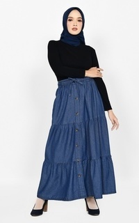 Rok Long Skirt Denim Askia Dark Blue-646706
