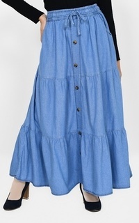 Rok Long Skirt Denim Askia Light Blue-646707