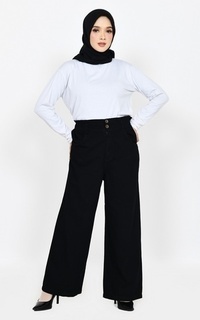 Palazzo Kulot Jeans Highwaist Black