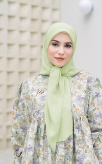 Hijab Polos Textured Square - Honey Dew