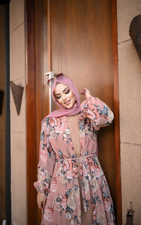 Long Dress Salavia Flower Outer