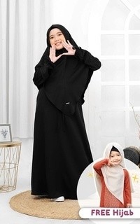 kids' clothing Gamis Qanita Couple Set Khimar - Kids - Black - M