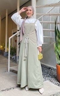 Overall Mybamus x Islahfuada Sienna Overall Dress - Dress Jumpsuit Wanita 