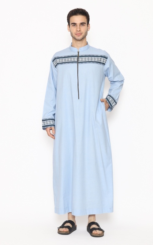 Shop Allev Official Store Allev Gamis Pria Muchlas Thobe - Biru Menswear |  HIJUP