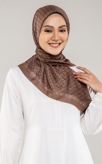 Printed Scarf Bimu Voile Square - Tiramisu