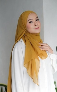 Pashmina Pasmina Voal Gucci Jahit Tepi Mustard