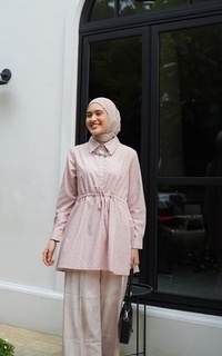 Blouse Selena Blush Pink Top KNW x Thataljundiah