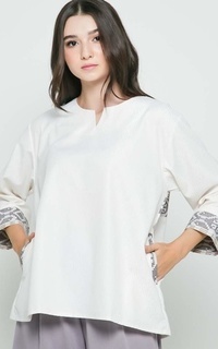 Blouse Atasan Wanita Danish Wardrobe Calista Top Blouse - Krem