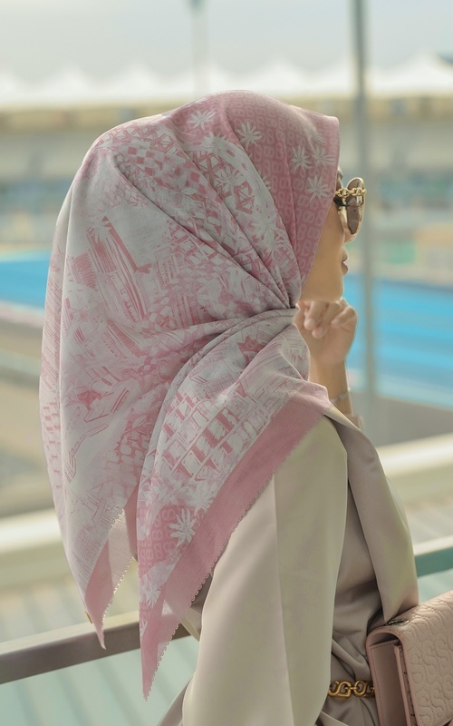 Shop Buttonscarves x Collaborators The Grand Prix Voile Square Fastest Lap Hijab Motif HIJUP
