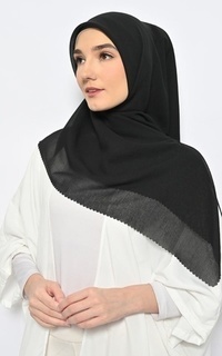 Plain Scarf Hijab Segi Empat Voal Gucci Lasercut Black