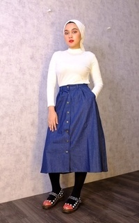 Rok Lorient Midi Skirts - Blue