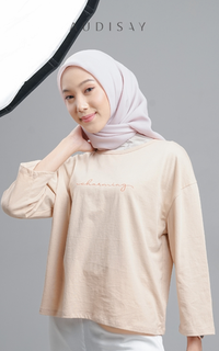 Shirt Audisay | CHARMING Semi Crop Long Sleeve T-Shirt 100% Cotton