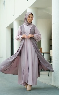 Gamis Sarimbit Mashahira Dress Dewasa Ungu