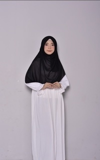 Plain Scarf Vervessa's Malaysian Shawl Curve - Black