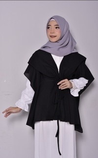 Cardigan Vervessa's Batwing Cardigan Black | Outer Polos Basic Kerja