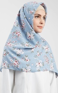 Hijab Instan Vervessa's Ella Premium Sakura Printed Scarf Cerulean
