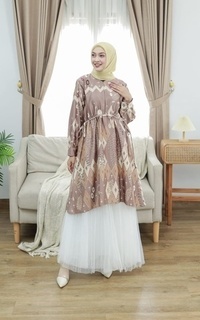 Tunic Vervessa's Silky Ethnic Tunic Cinnamon | Tunik Raya Pesta Kondangan