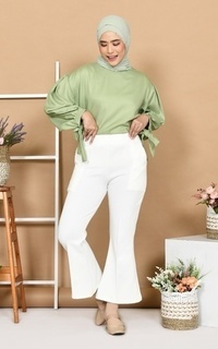 Pants Mybamus Nadine Cutbray Pants - Celana Panjang Broken White M17721 R48S2-660971