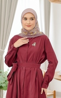 Hijab Motif Alezia - Mauve (Voal Square)