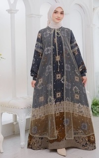 Gamis Fazeela Dress Moms Navy