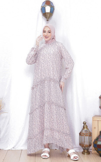 Gamis Naomi Ruffled 3-Tier Dress Lavender