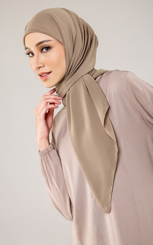 Hijab Polos - Instant Cerruti Hijab - Peanut