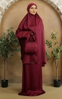 Mukena Nuha Pray Set Maroon For Hijup