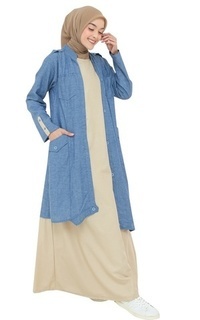 Gamis Gamis Wanita Terbaru Denim LG 832