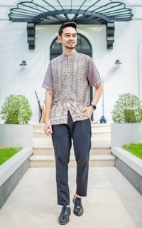 Pakaian Pria Vervessa's Kia Men Muslim Shirt Grey | Kemeja Koko Pria Raya Pesta Kondangan PO 4 Days
